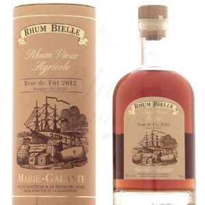 RHUM VIEUX BIELLE brut de fût 70 cl 53.7° millésime  2012 soutiré en 2020 8 ans