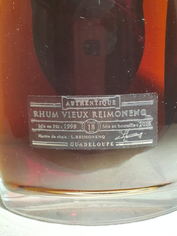 RHUM VIEUX REIMONENQ 70cl 40° Millésime 1998 – Image 4