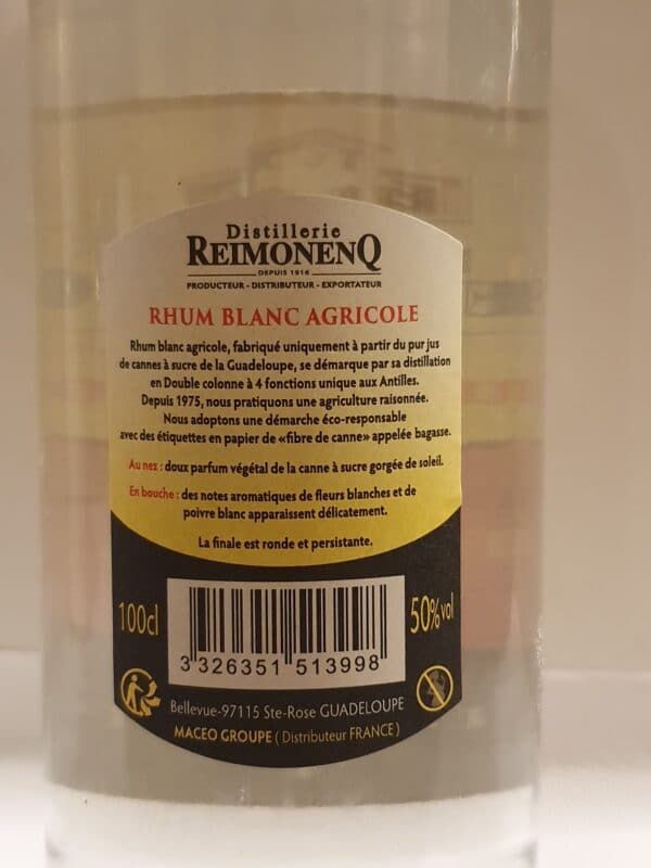 RHUM BLANC REIMONENQ 1L 50° – Image 2