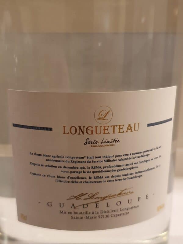 RHUM BLANC LONGUETEAU 70 cl 60 ANS RSMA – Image 3