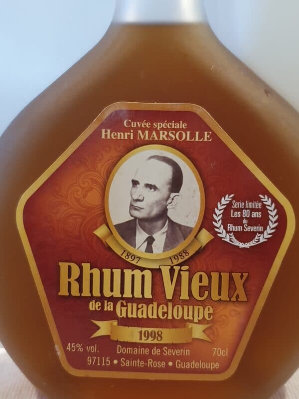 RHUM VIEUX SEVERIN 70 cl 45° MILLESIME 1998 – Image 2