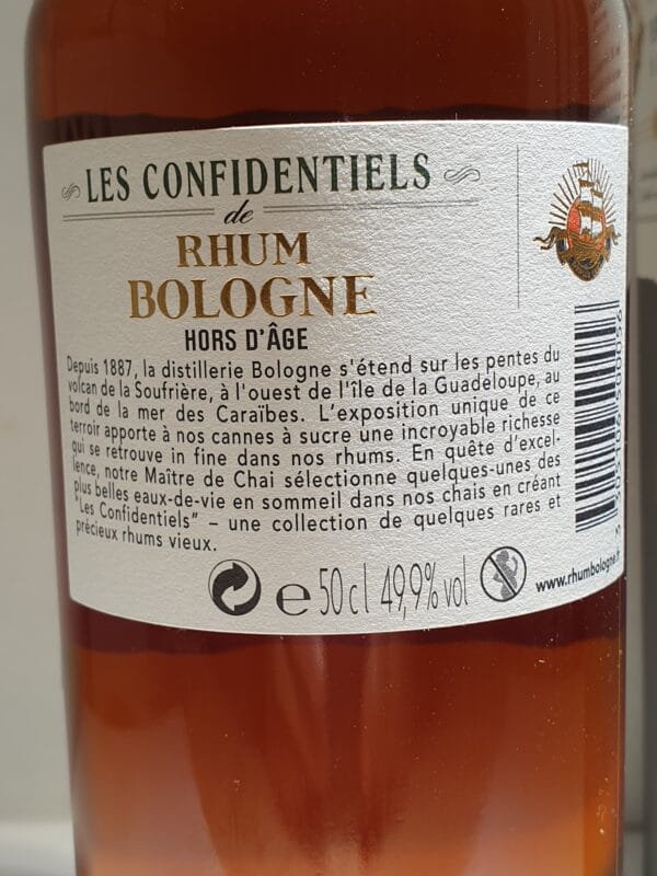 RHUM VIEUX BOLOGNE  HORS AGE 50 cl 49.9°millésime 2009 – Image 3
