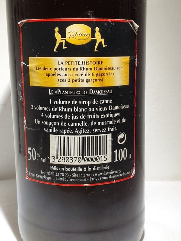 RHUM VIEUX DAMOISEAU 1L 50° 3 Millénaire – Image 2