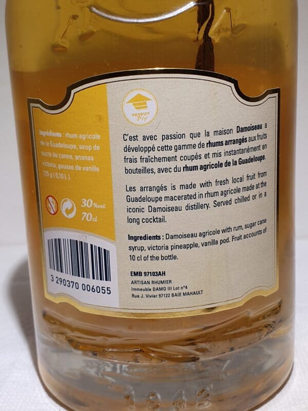 RHUM ARRANGE DAMOISEAU ANANAS VICTORIA 70 cl 30° – Image 2