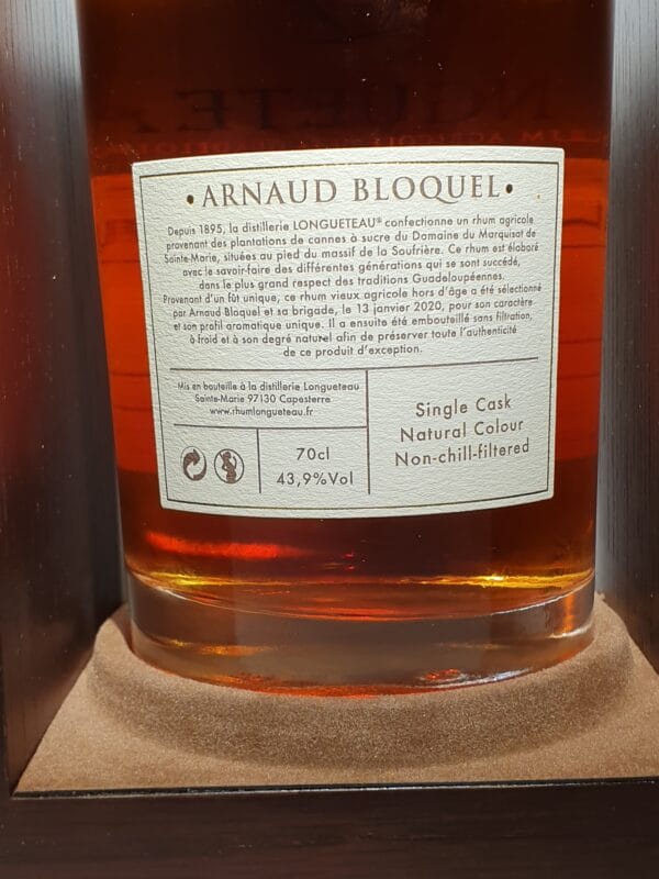 RHUM VIEUX LONGUETEAU Cuvée BLOQUEL 70 cl 43.9 ° – Image 2