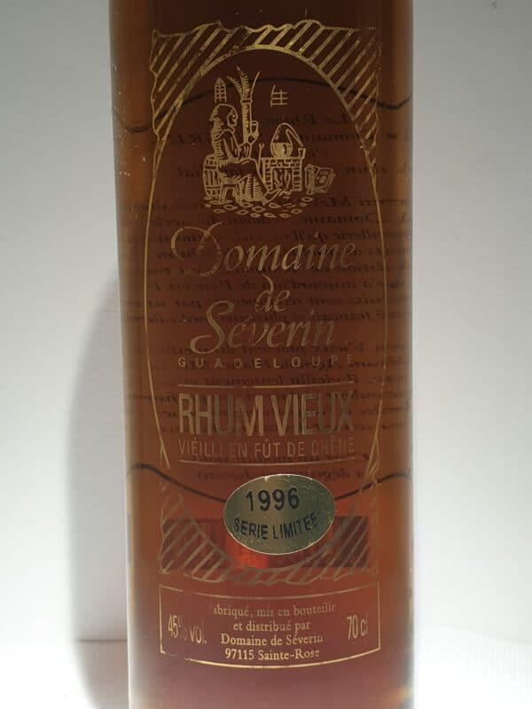 RHUM VIEUX SEVERIN  70 cl 45° MILLESIME 1996 – Image 3