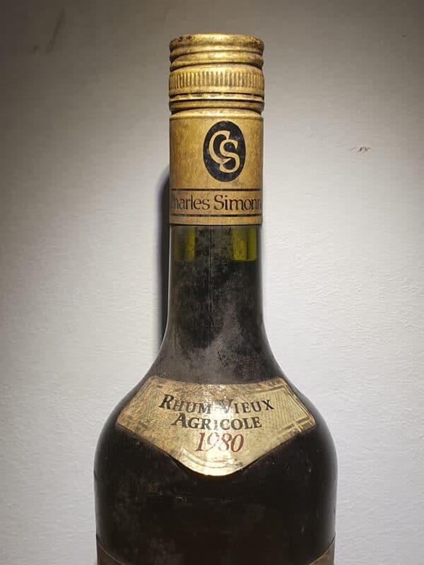 RHUM VIEUX SIMONNET 70 CL 45° Millésime 1980 – Image 2