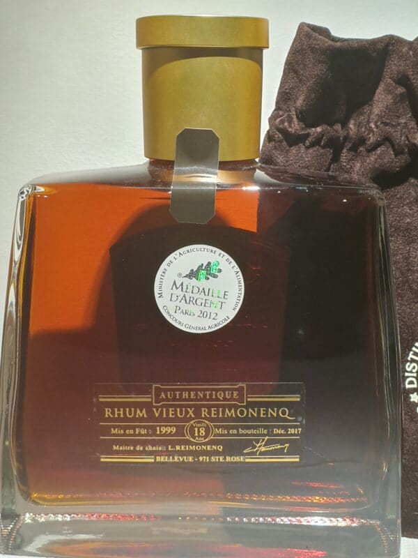 RHUM VIEUX REIMONENQ  RQL 70 cl 44° MILLESIME 1999 – Image 2