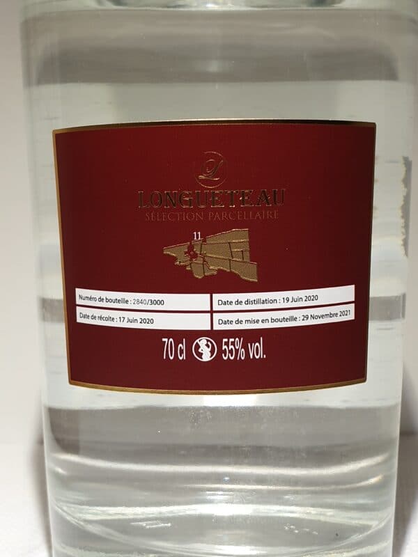 RHUM BLANC LONGUETEAU 70 CL 55° MILLESIME 2020 PARCELLAIRE 11 – Image 2
