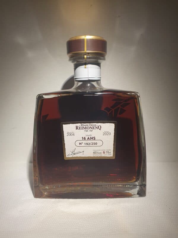 RHUM VIEUX REIMONENQ 70 cl 45° MILLESIME 2004 – Image 3