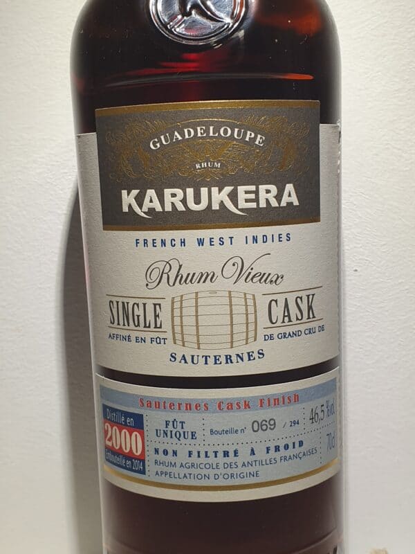 RHUM VIEUX KARUKERA 70 cl 46.5° MILLESIME 2000 – Image 3