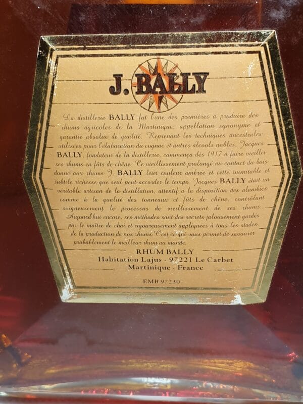 RHUM VIEUX BALLY 70 cl 45° CUVEE SPECIALE AN 2000 – Image 4