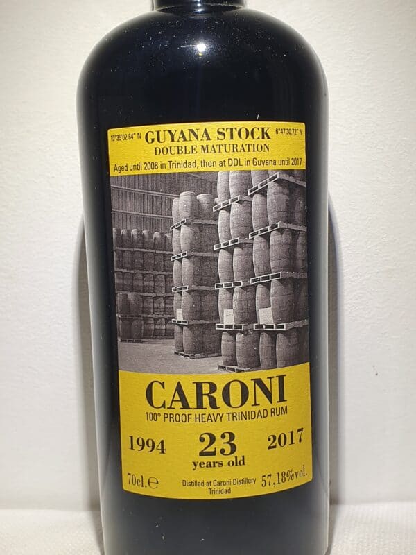 RHUM VIEUX CARONI 70 cl 57.18° MILLESIME 1994 23 ANS – Image 4