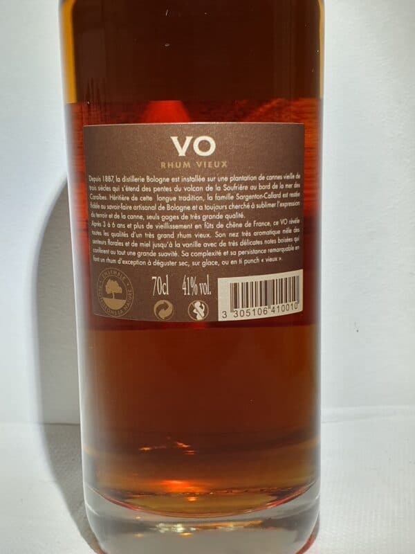RHUM VIEUX BOLOGNE 70 cl 41° VO – Image 2