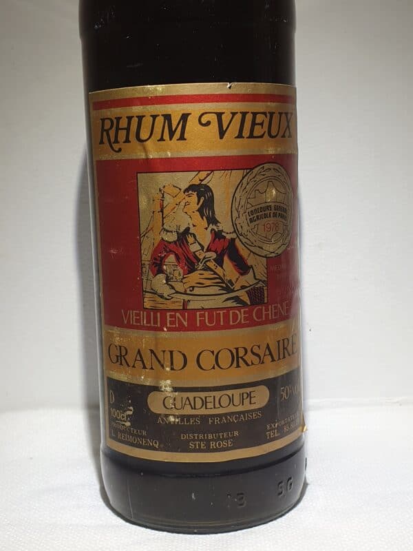 RHUM VIEUX REIMONENQ 1 L 50° GRAND CORSAIRE CIRCA 1980 – Image 2