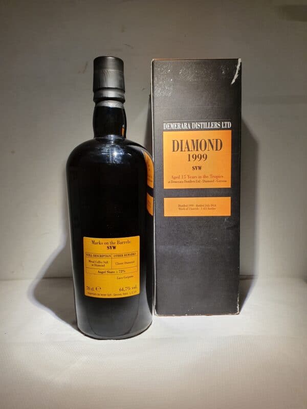 RHUM VIEUX DEMERARA DIAMOND SVW 70 cl 64.7°millésime 1999 – Image 2