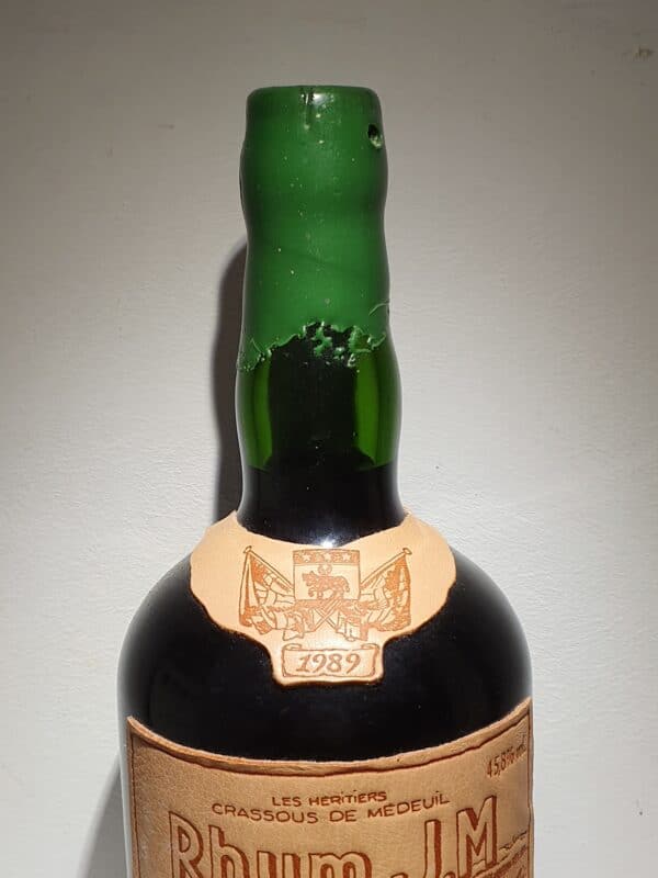RHUM VIEUX JM 1989 70 CL 45.8° ETIQUETTE CUIR 15 ANS – Image 2