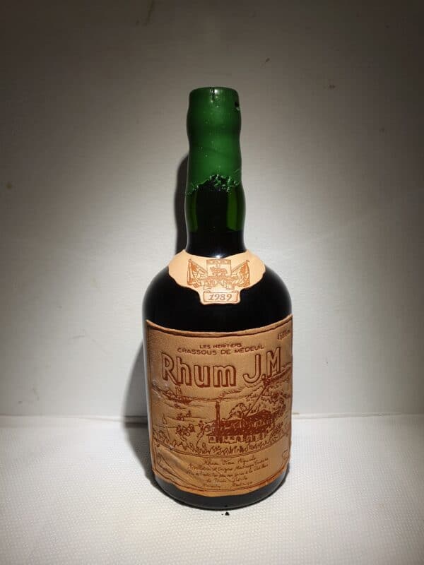 RHUM VIEUX JM 1989 70 CL 45.8° ETIQUETTE CUIR 15 ANS