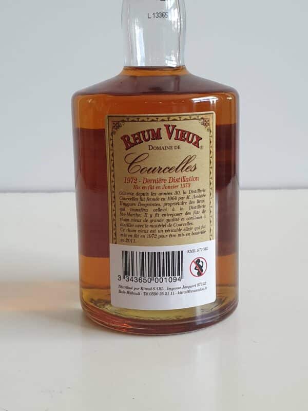 RHUM VIEUX COURCELLES 70 CL 42° MILLESIME 1972 – Image 2