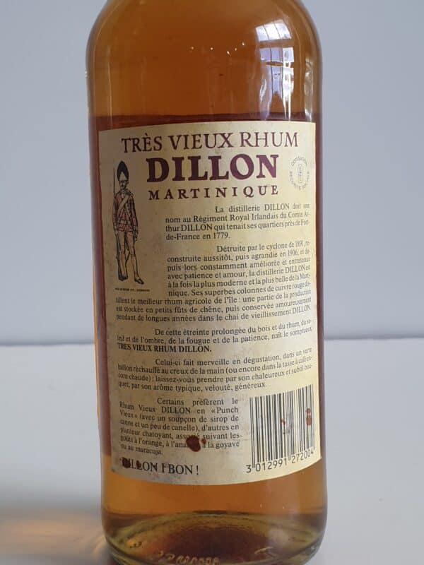 RHUM VIEUX DILLON 70 CL 45° MILLESIME 1978 – Image 3