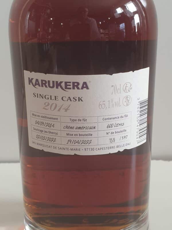 RHUM VIEUX KARUKERA 70 CL 65.1° MILLESIME 2014 – Image 2