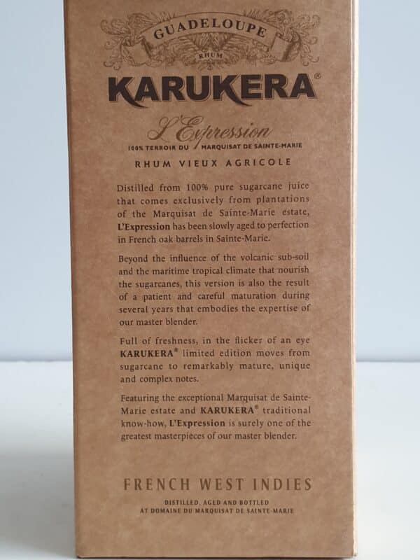 RHUM VIEUX KARUKERA 70 CL 47.5° L'EXPRESSION BATCH 2 – Image 4