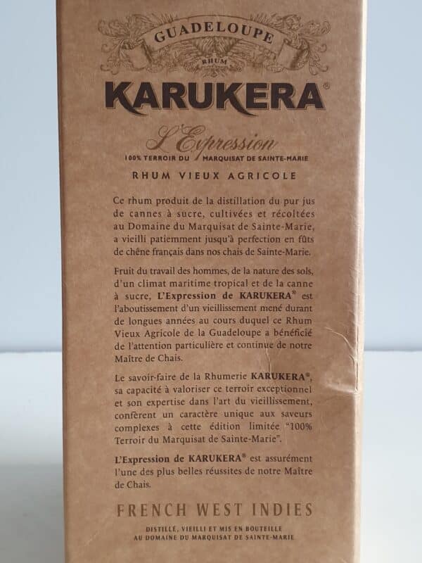 RHUM VIEUX KARUKERA 70 CL 47.5° L'EXPRESSION BATCH 2 – Image 3