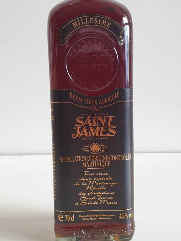 RHUM VIEUX ST JAMES 70 CL 43° MILLESIME 1982 – Image 3