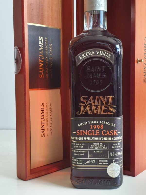 RHUM VIEUX ST JAMES 70 CL 42.8° MILLESIME 1998  17 ANS – Image 3