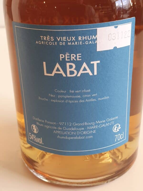 RHUM VIEUX PERE LABAT 70 CL 54° SINGLE CASK MILLESIME 2017 – Image 2