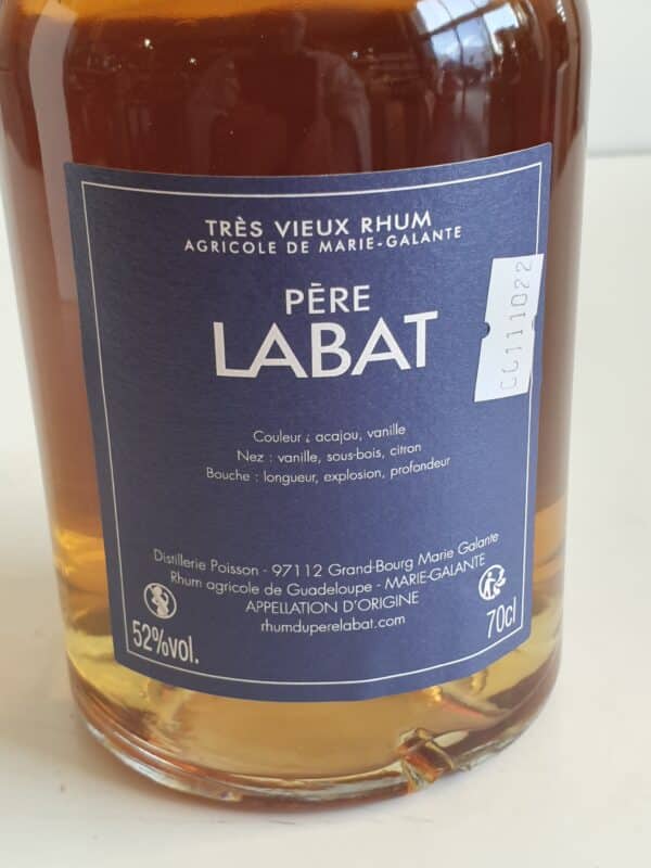 RHUM VIEUX PERE LABAT 70 CL 52° MILLESIME 2015 SINGLE CASK – Image 2