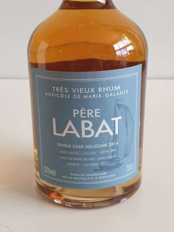 RHUM VIEUX PERE LABAT 70 CL 53° SINGLE CASK MILLESIME 2016 – Image 3