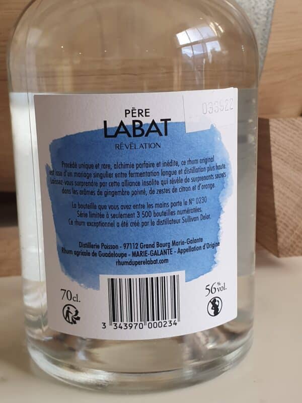 RHUM BLANC PERE LABAT 70 CL 56° CUVEE REVELATION – Image 2