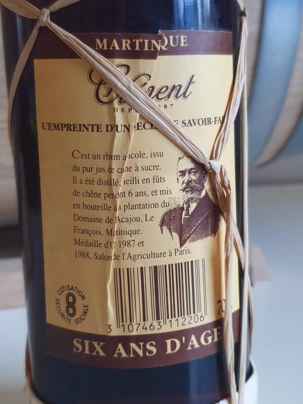 RHUM VIEUX CLEMENT 70 CL 44° 6 ANS CIRCA 1988 – Image 2
