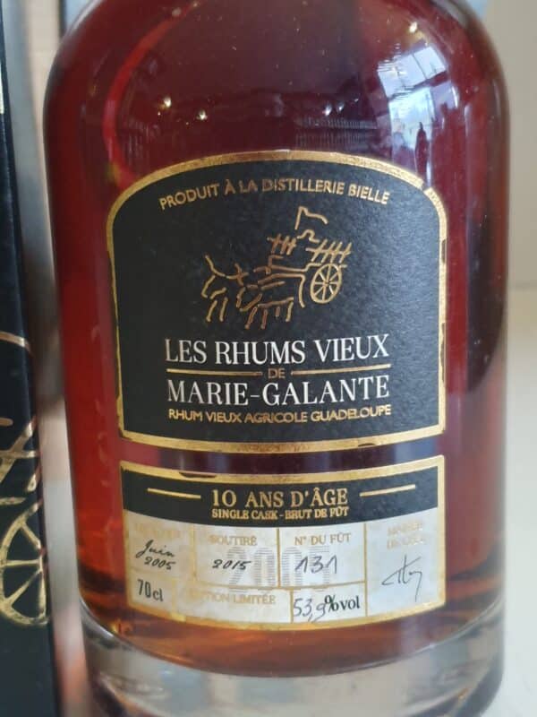 RHUM VIEUX RVMG/BIELLE 70 CL 53.9° MILLESIME 2005 FUT 131 – Image 2