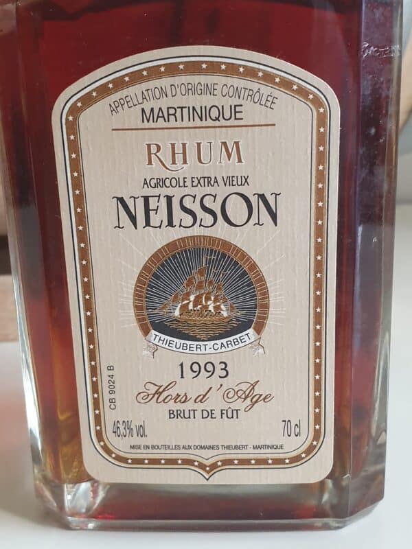 RHUM VIEUX NEISSON CARAFE 70 CL 46.3° MILLESIME 1993 – Image 2