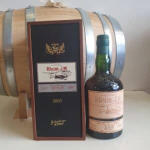 RHUM VIEUX JM 70 CL 41.8° MILLESIME 2003 ETIQUETTE CUIR 15 ANS