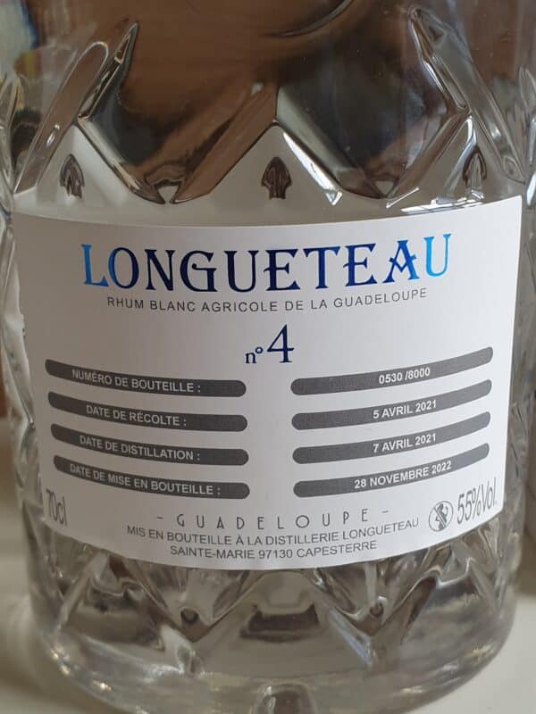 RHUM BLANC LONGUETEAU 70 CL 55° SELECTION PARCELLAIRE N°4 – Image 3