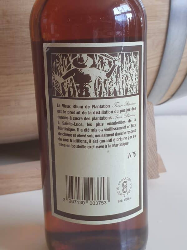 RHUM VIEUX TROIS RIVIERES 70 CL 45° MILLESIME 1975 – Image 2