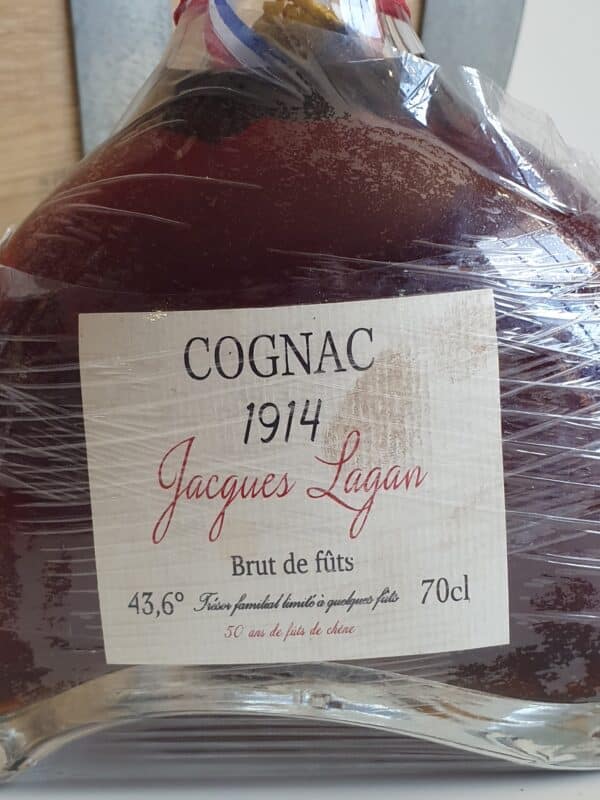 COGNAC LAJAN 70 cl 43.6° MILLESIME 1914 BRUT DE FUTS – Image 4