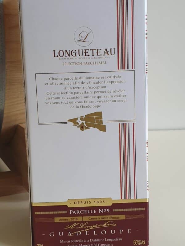 RHUM BLANC LONGUETEAU 70 CL 55° MILLESIME 2018 PARCELLAIRE N° 9 – Image 3