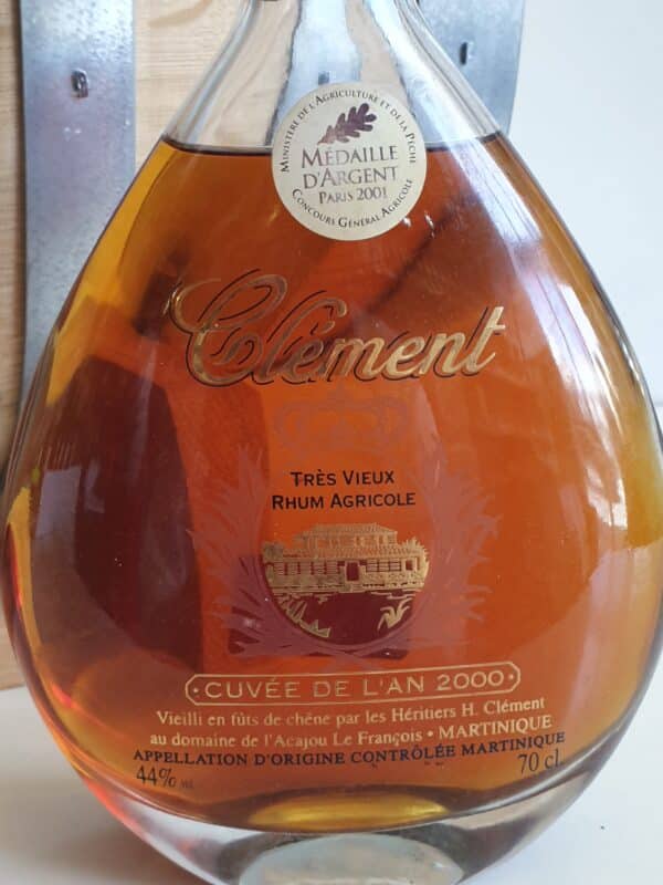 RHUM VIEUX CLEMENT 70 CL 44° CARAFE EDEN CUVEE DE L'AN 2000 – Image 2