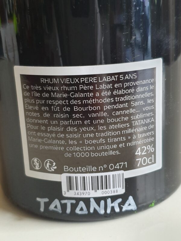 RHUM VIEUX PERE LABAT 70 CL 42° 5 ANS " TATANKA " – Image 2