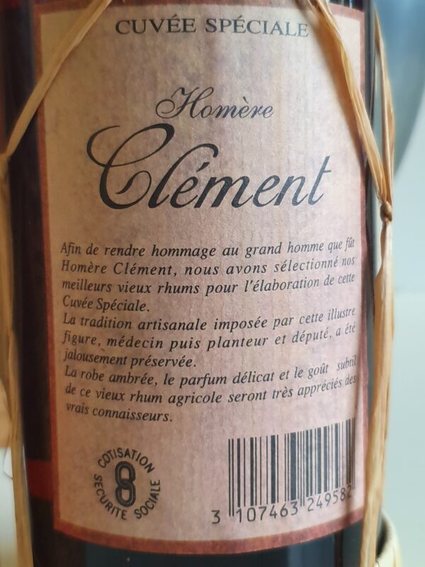 RHUM VIEUX CLEMENT 70 CL 44° CUVEE SPECIALE HOMERE – Image 3