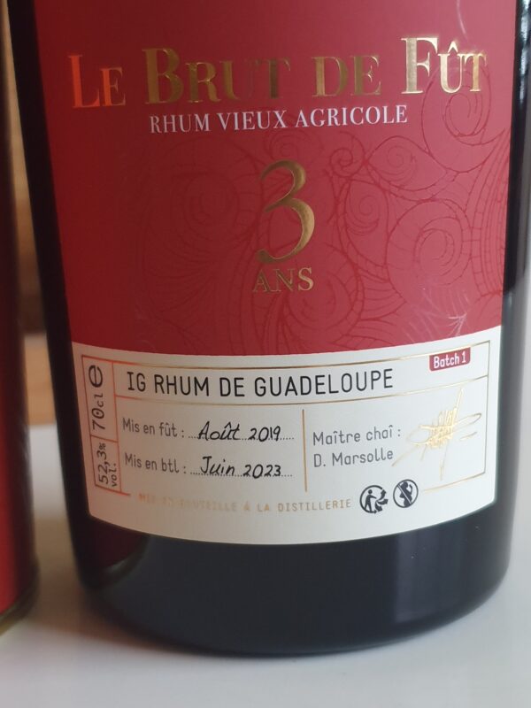 RHUM VIEUX MONTEBELLO 70 CL 52.3° BDF MILLESIME 2019 3 ANS – Image 2