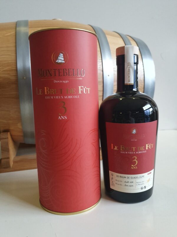 RHUM VIEUX MONTEBELLO 70 CL 52.3° BDF MILLESIME 2019 3 ANS