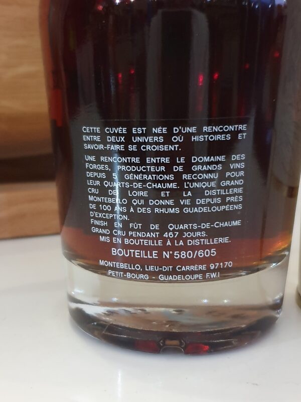 RHUM VIEUX MONTEBELLO 50 CL LA RENCONTRE FINISH QUARTS DE CHAUME 12 ANS – Image 3