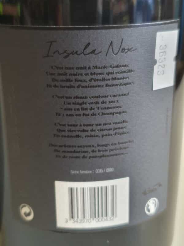 RHUM VIEUX PERE LABAT 70 CL 43.5° CUVEE INSULA NOX MILLESIME 2013 – Image 3