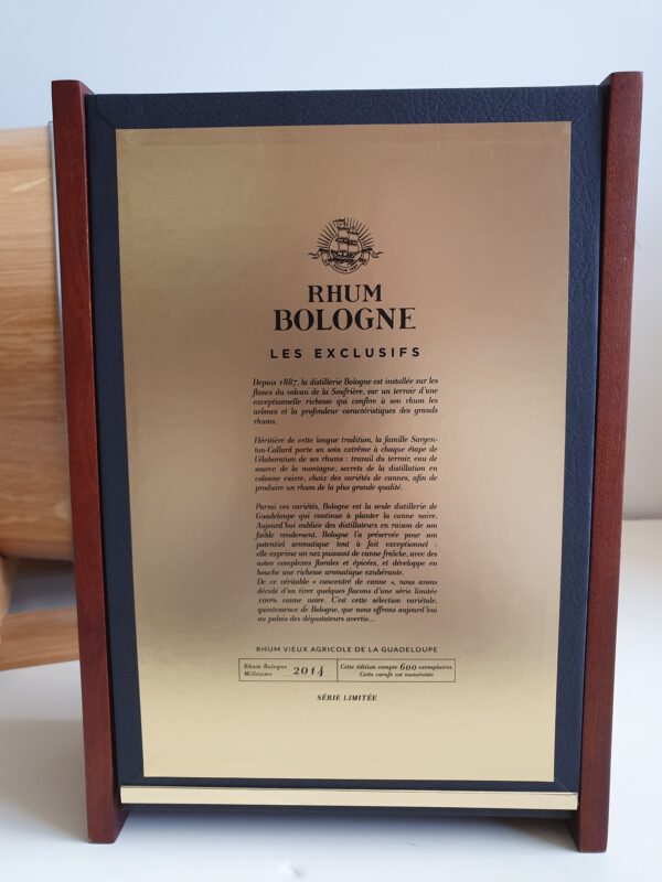 RHUM VIEUX BOLOGNE 70 CL 59.54° LES EXCLUSIFS 100% CANNE NOIRE – Image 2