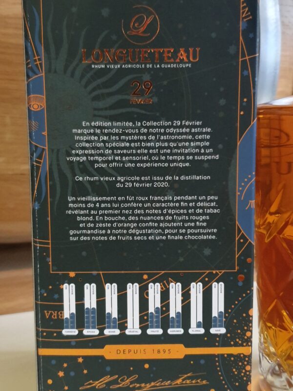 RHUM VIEUX LONGUETEAU 70 CL 48.4° CUVEE 29 FEVRIER 2020 – Image 2